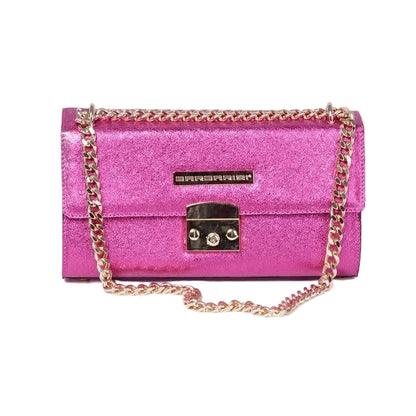 Pochette Donna in Vera Pelle Spagna - Fucsia Metallizzato Made in Italy