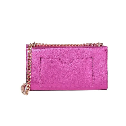 Pochette Donna in Vera Pelle Spagna - Fucsia Metallizzato Made in Italy