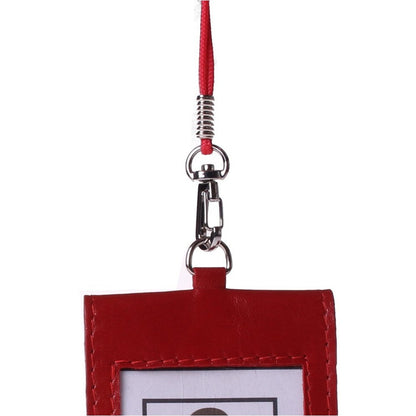 Portatesserino Verticale in Vera Pelle 10x7,5 cm con Moschettone