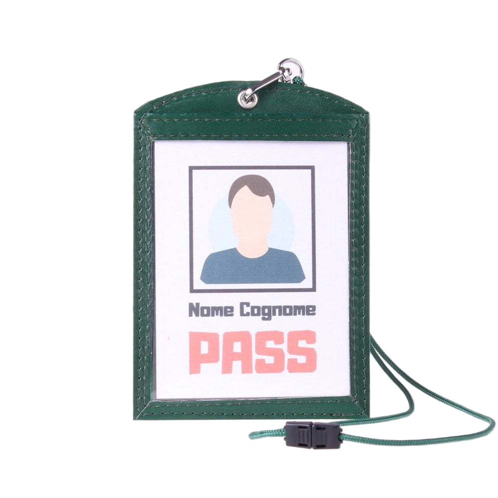 Portatesserino Doppia Tasca in Vera Pelle 14x11 cm - Due Formati