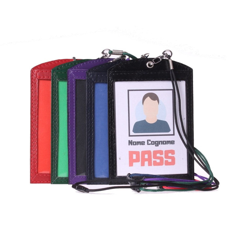 Portatesserino Doppia Tasca in Vera Pelle 14x11 cm - Due Formati