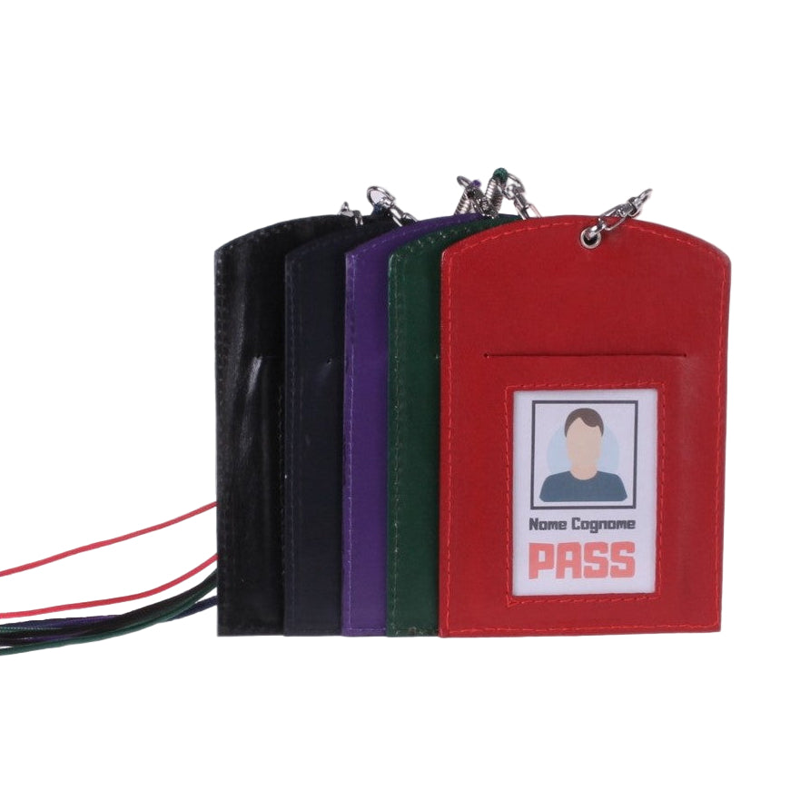 Portatesserino Doppia Tasca in Vera Pelle 14x11 cm - Due Formati