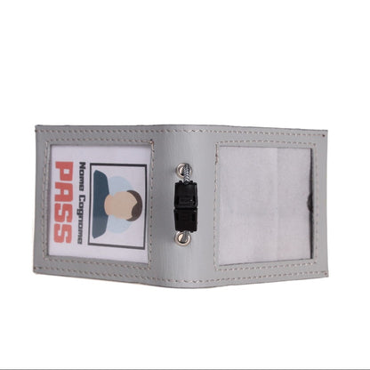 Porta badge in vera pelle doppia finestra