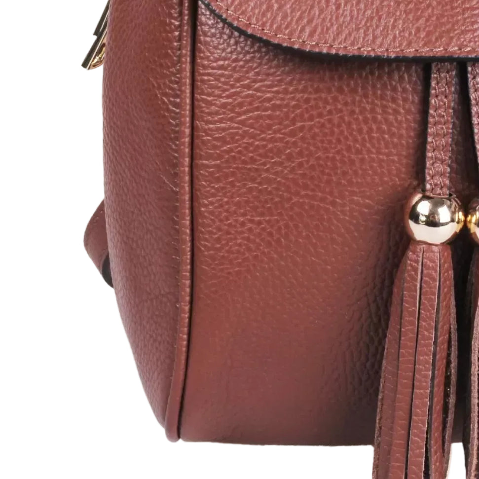 Kona | Zainetto da donna in vera pelle con nappine