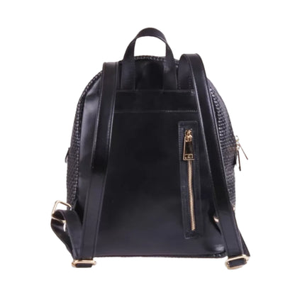 Zaino Donna Fiorella Intrecciato Nero