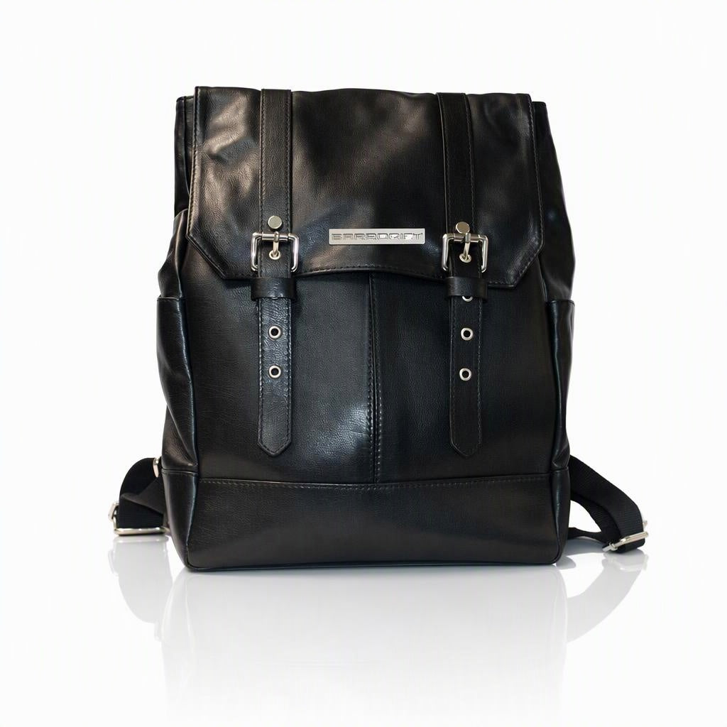 Zaino Raf in pelle liscia nero