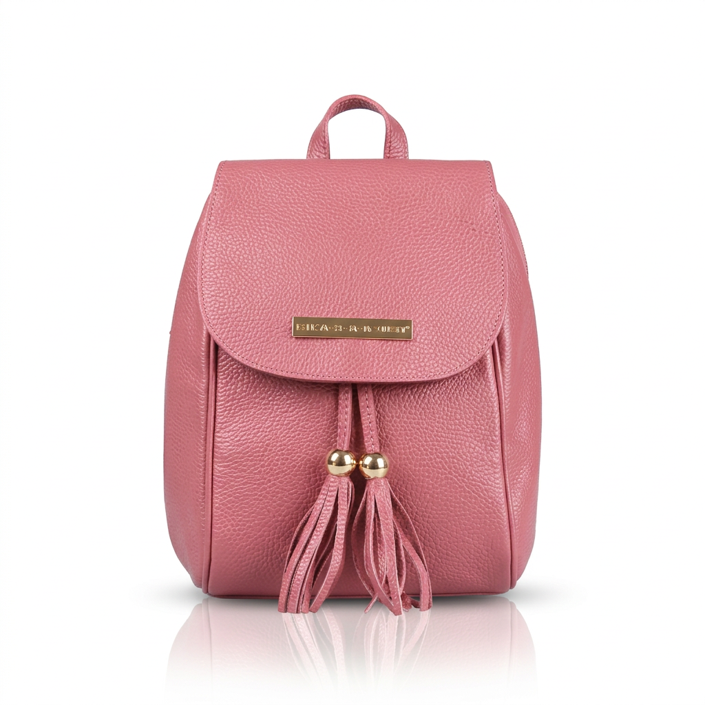 Zainetto donna kona rosa frontale patta bon bon frange
